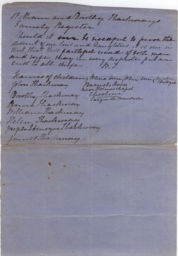 Thackwray document
